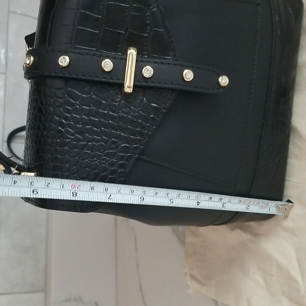 NWT House of harlow 1960 Crystal Studded Black Backpack Shoulder Handbag - Picture 13 of 14